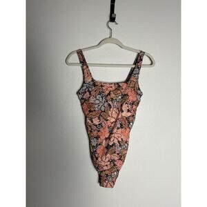 NWT A Pea In The Pod Swimsuit Multi Floral Leaf Maternity One Piece Boho Sz Sm